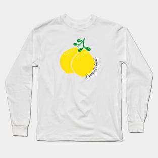 Costa D'Amalfi Zest: Vibrant Lemon Illustration Long Sleeve T-Shirt